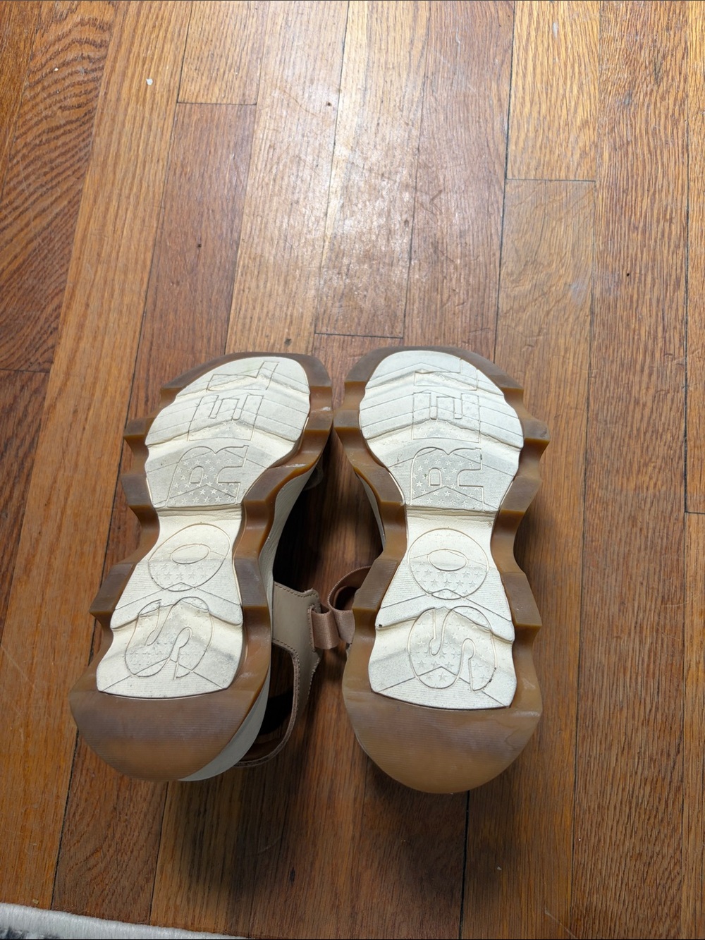 Sorel Beige and White Platform Wedge Sandals - Picture 4 of 5